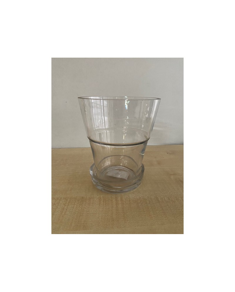 Macetero con plato glas transparente 14,5x16cm    