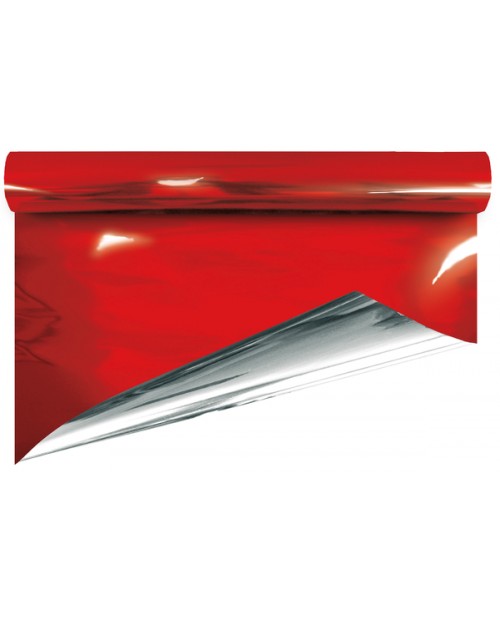 Rollo metal liso rojo/plata 70x50cm               
