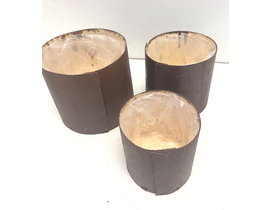 Set/3 planter poly 18/15/12x15/14/12cm marron     