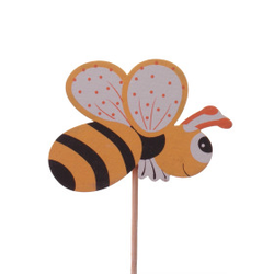 Pick abeja naranja 7cm palo 50cm                  