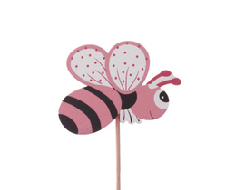 Pick abeja rosa 7cm palo 50cm                     