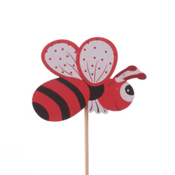 Pick abeja roja 7cm palo 50cm                     