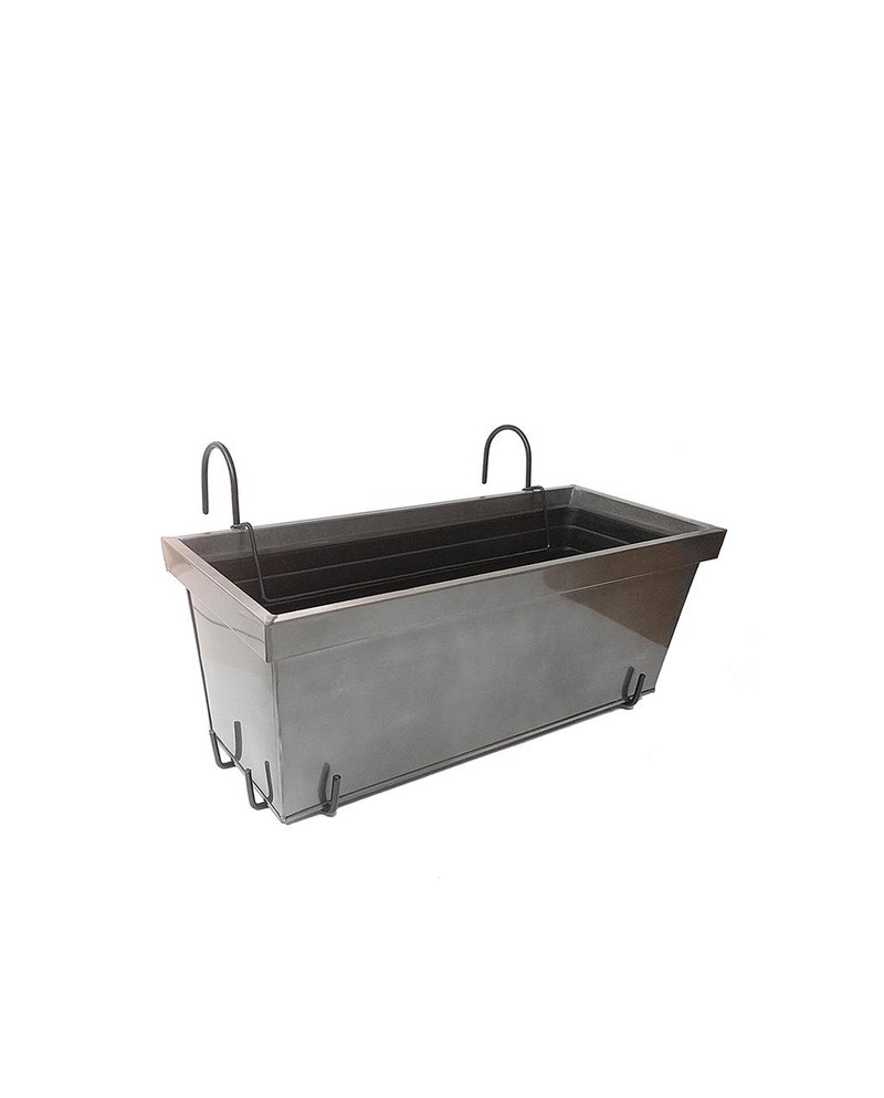Kit jardinera metal+liner+soporte 53x21x9cm       