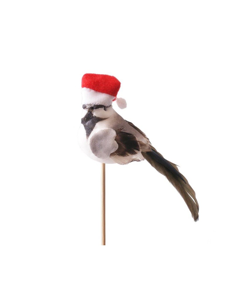 Pick pajaro navidad 6cm palo de 50cm              