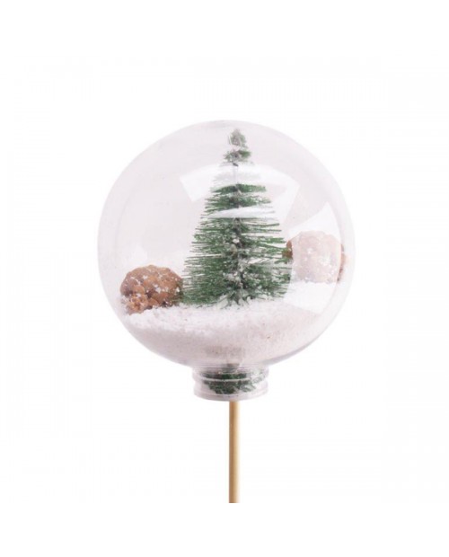 Pick bola de nieve 8cm en palo de 50cm            