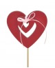 Pick madera doble corazon rojo 8xH50 10unit.      