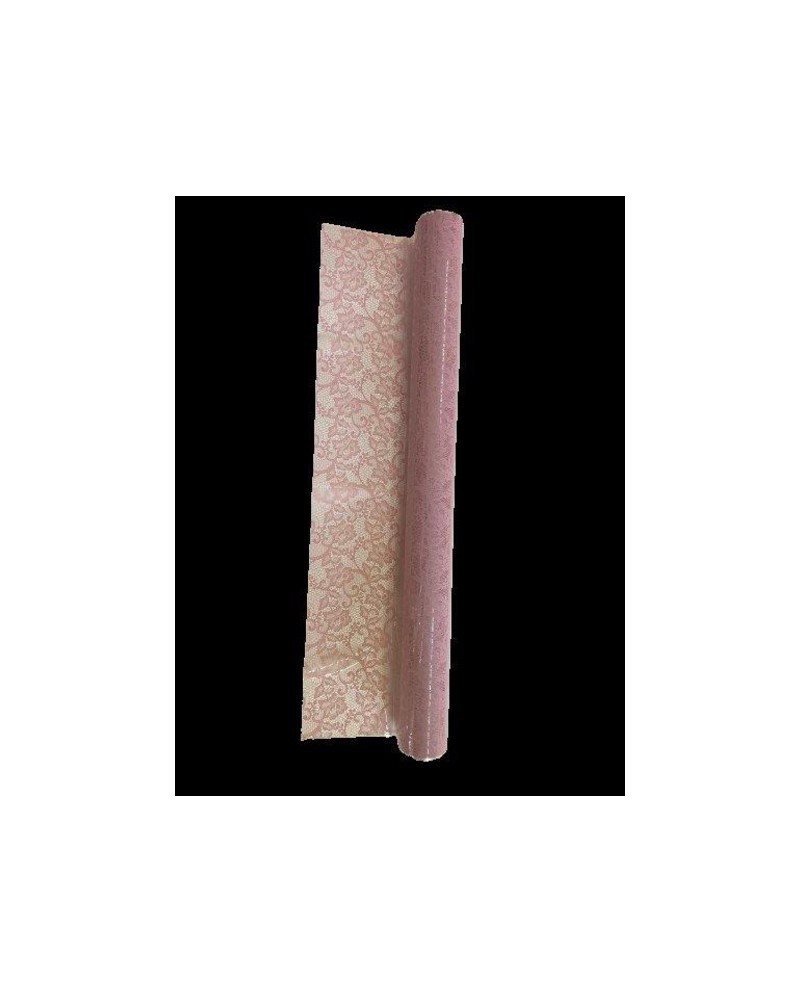 Rollo celofan fantasia puntilla rosa ant.70x50mt  
