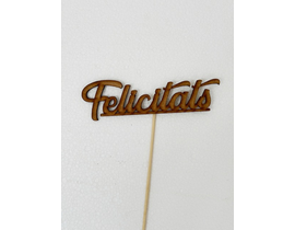 Pick madera felicitats 14X4Xh35 X 12 uni          