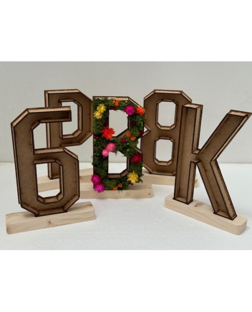 Letra A 3D madera H24 x 13cm                      