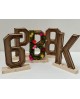 Letra F 3D madera H24x13cm                        