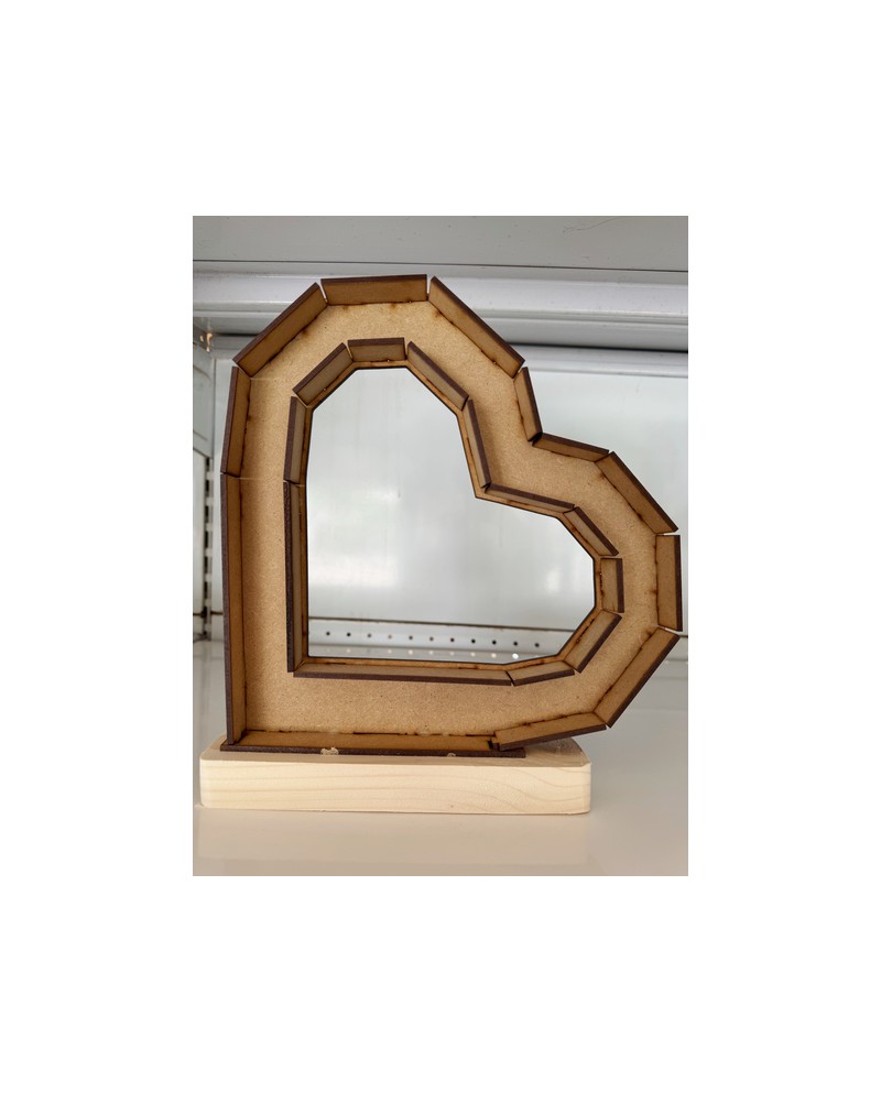 Corazon 3D madera H24x13cm                        