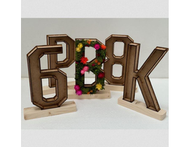 Numero 4 3D madera H21x13cm                       