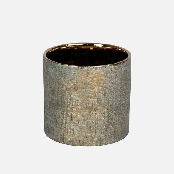 Ceramic pot rustic 2 16x15cm oro                  
