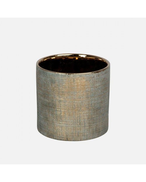 Ceramic pot rustic 2 16x15cm oro                  