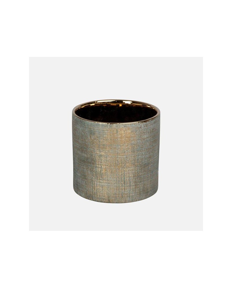 Ceramic pot rustic 2 16x15cm oro                  