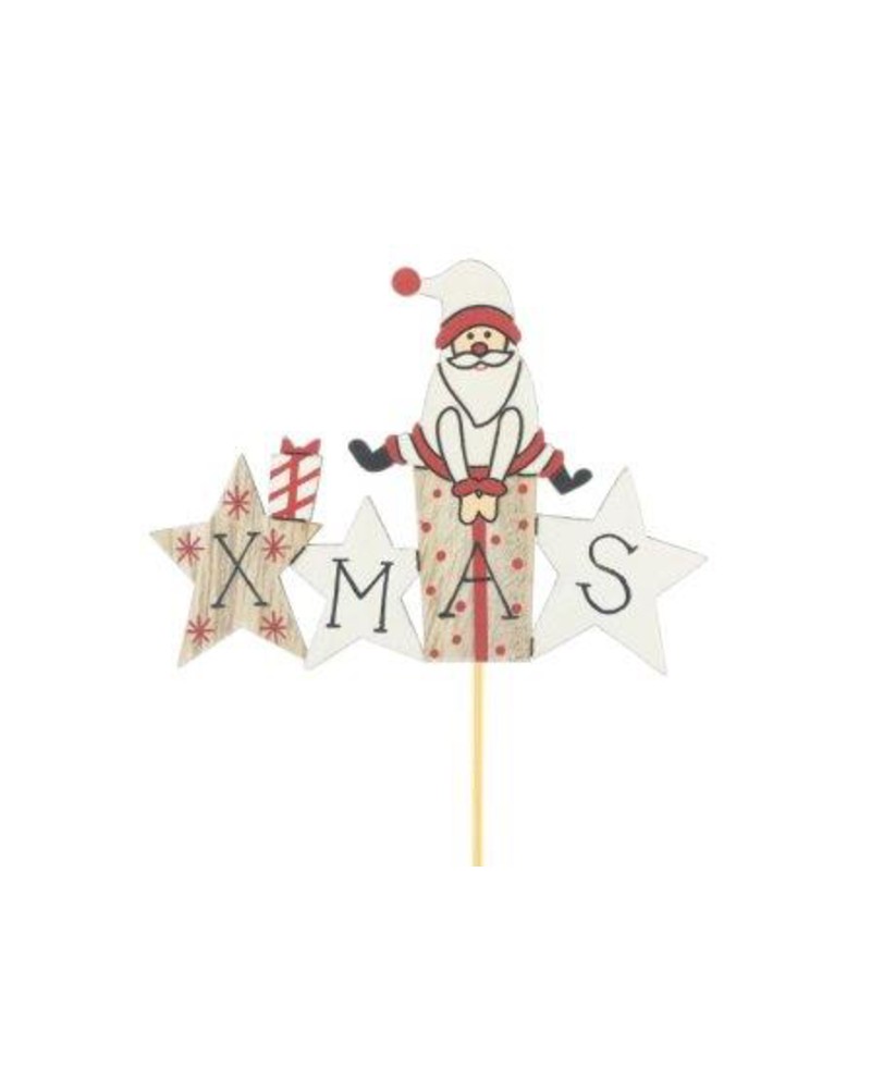 Pick papa noel jumping 9x6.5cm palo 10cm          