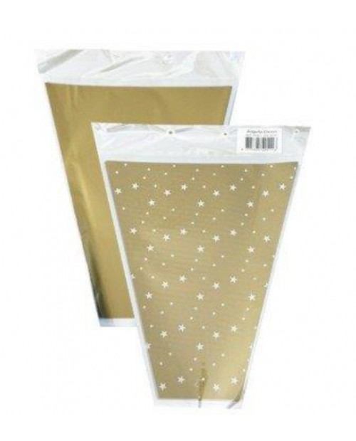 Bossa 9x23x33 dorada estrelles blanques 100unit.  