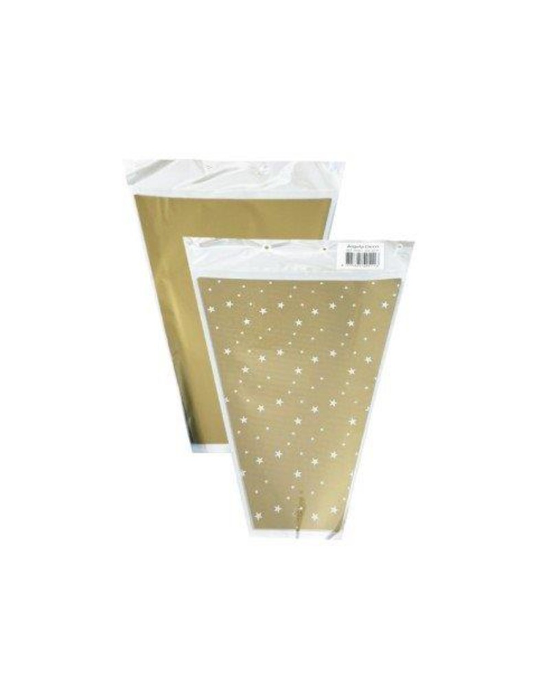 Bossa 9x23x33 dorada estrelles blanques 100unit.  