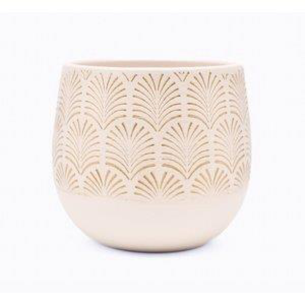 Macetero carmen 15,5x15cm beig/oro                