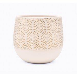Macetero carmen 15,5x15cm beig/oro                