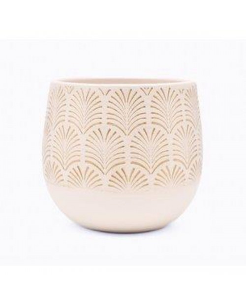 Macetero carmen 15,5x15cm beig/oro                