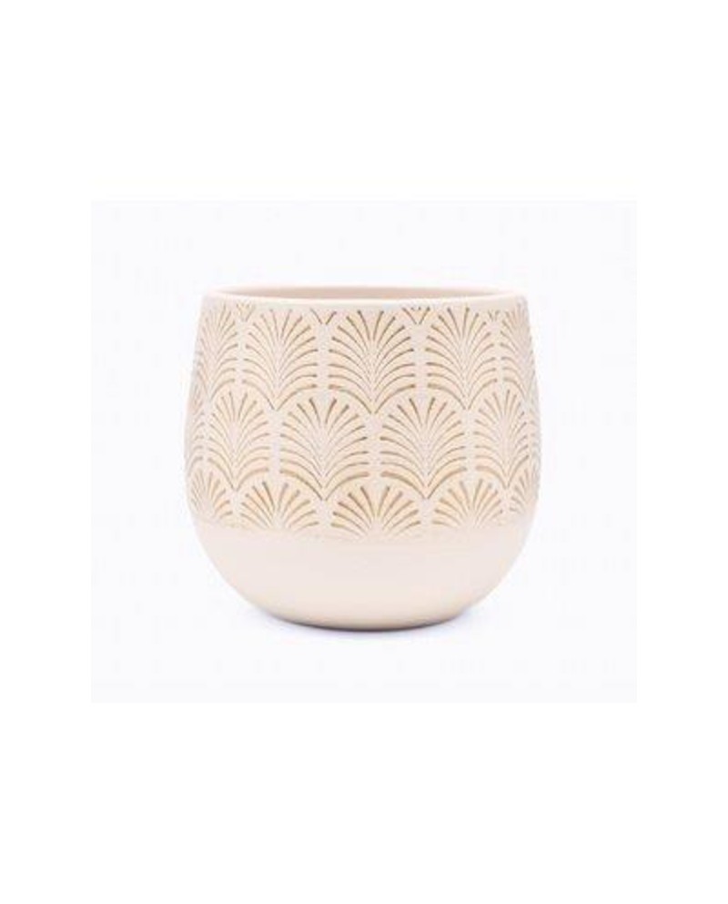 Macetero carmen 15,5x15cm beig/oro                