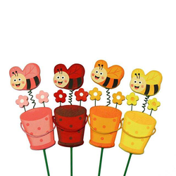 Pick maceta + abeja 4x9cm palo de 20cm            