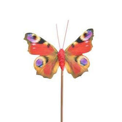 Pick mariposa aurelia 8cm palo de 50cm            