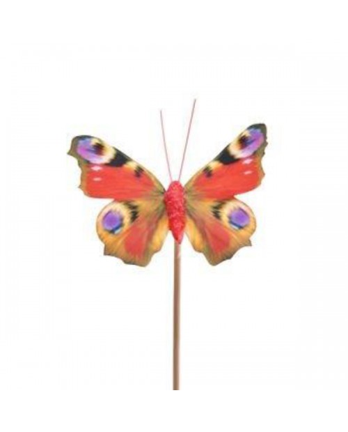Pick mariposa aurelia 8cm palo de 50cm            