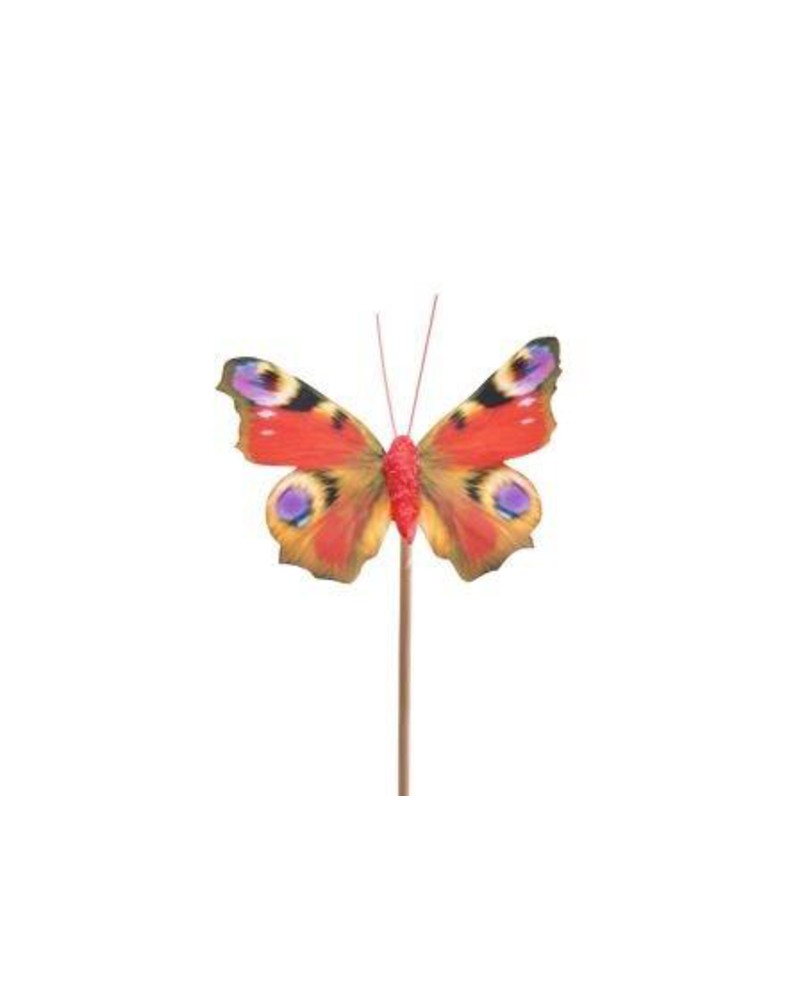 Pick mariposa aurelia 8cm palo de 50cm            