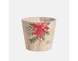 Pot wood flower 19x17cm natural                   