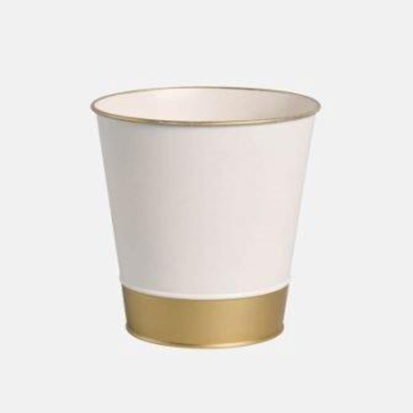 Metal pot line 16x15cm blanco                     