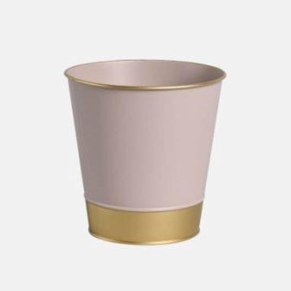 Metal pot line 16x15cm beig                       