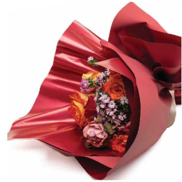 Rollo mat natur perlado metalizado rojo 70x40mt   