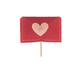 Pick corazon rosa y sobre rojo 10unid.            