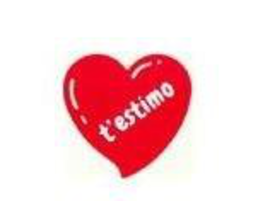 Rollo etiquetas t'estimo corazon rojo 500unid.    