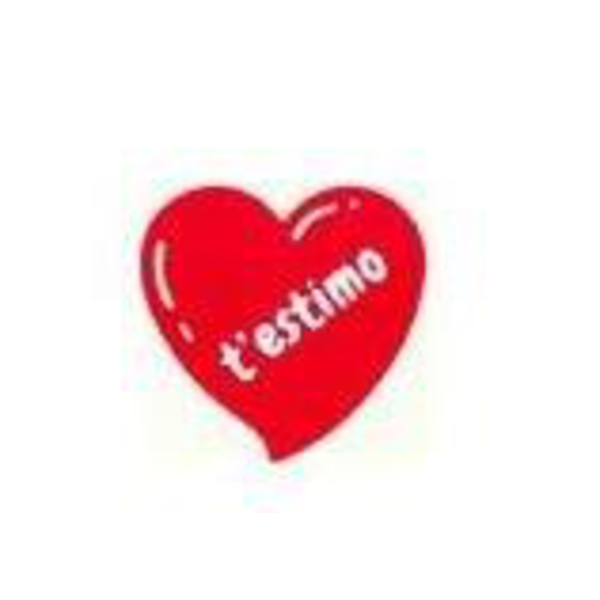 Rollo etiquetas t'estimo corazon rojo 500unid.    