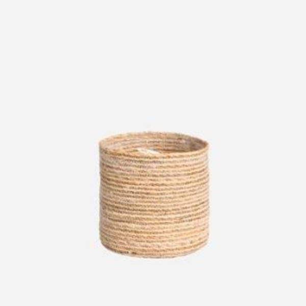 Cilindro tongi mini 12x12cm natural-blanco        