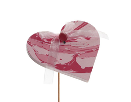 Pick corazón Marbled Love 8cm en palo 50cm        